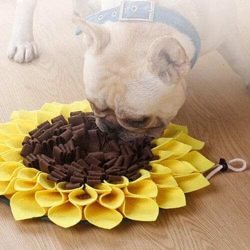 New Sun Flower Shape Dog Snuffle Healthy Slow Feeder Pet Cat Mat Sniffing Treat Foraging Dispenser Mats Puzzle Slow Feeder Toys
