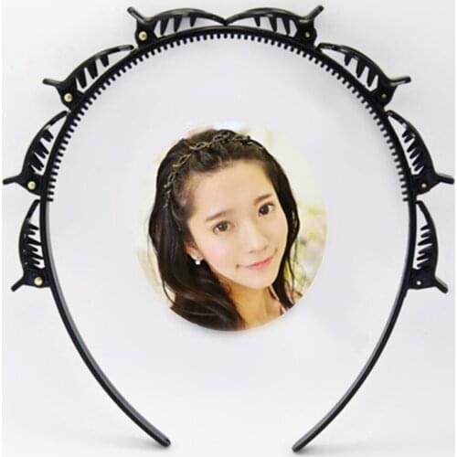 Unisex Hair Band Men Women Non-Slip Hairband Twist Plait Clip Front Hair Clips Head Hoop Double Bangs Hairstyle Hair Accessories