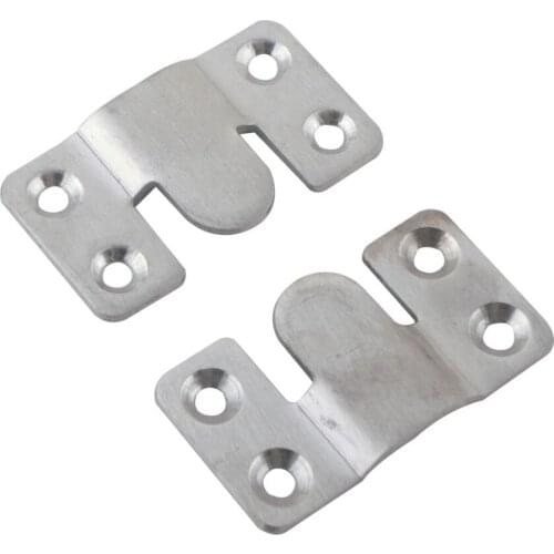 4sets 53x30mm Stainless Steel 2mm Thickness Mirror Painting Hanger 3Type Connector Bracket