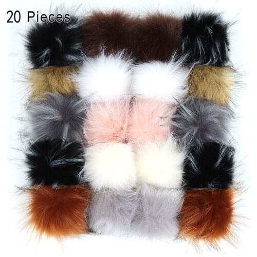 Mixed Colors 10m DIY Faux Raccoon Fur Pompom Fake Hairball for Women Kids Beanie Hats Caps Fox Hairball With Elastic Band