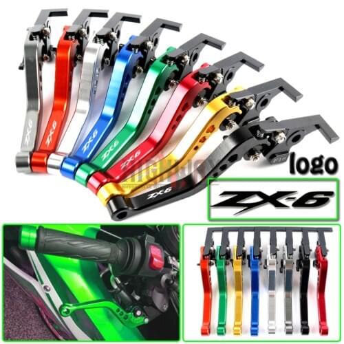 Motorcycle Brake Handle Bar Lever CNC Aluminum Short Adjustable Brake Clutch levers For Kawasaki ZX-6 ZX6 2006-2015