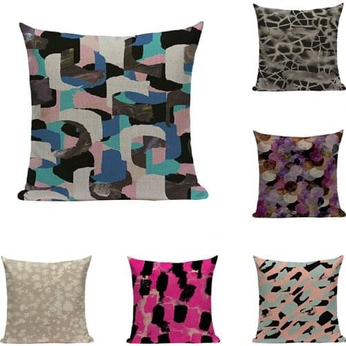 Complicated Abstract Circle Watercolor Ink Cushion Cover Throw Pillow Pillowcasecar Sofa Chair Home Decor Linen Pillow Cover