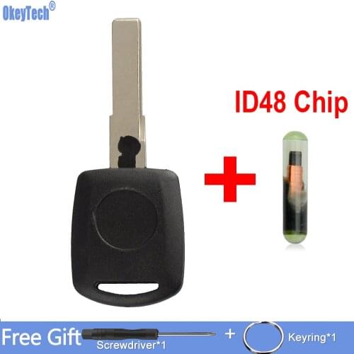 OkeyTech Replacement Transponder Key Case Shell for Volkswagen For VW B5 Passat Golf for SKODA Octavia Uncut Blade ID48 Chip