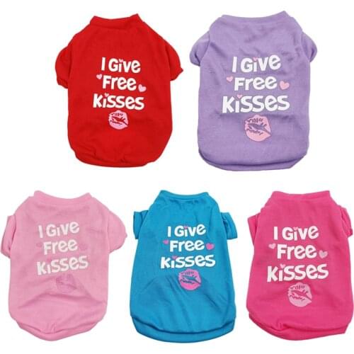 Pet Dog Clothes Cute Puppy Pet Costume Letters Printed Dog Clothing for Small Dogs Shirt Vest Doggie Outfit for Dogs