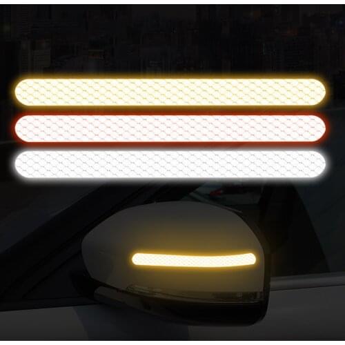 2Pcs Reflectante Car Stickers Reflector Rearview Mirror Reflective Tape Car Accessories Exterior Reflex Tape Reflective Strip