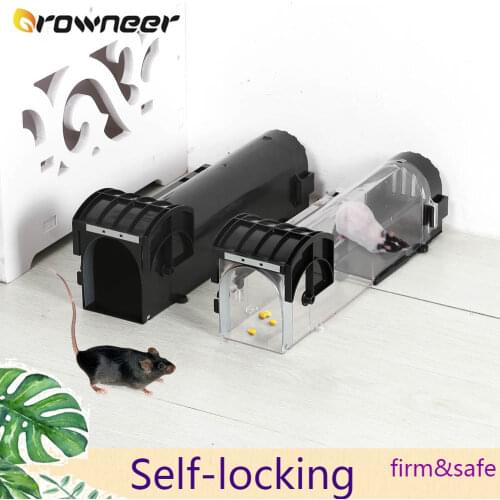 Smart Self-locking Mousetrap Safe Firm Transparent Household Mouse Catcher Plastic Reusable Humane Indoor Outdoor Rat Trap