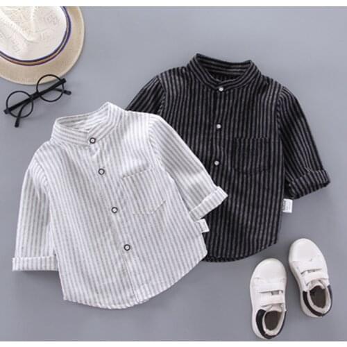 IENENS Spring Thin Shirts Baby Boys Long Sleeve Striped Print Shirts Kids Tops Tees Shirts Casual Blouse