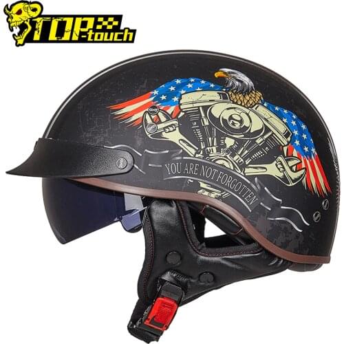 GXT Motorcycle Helmet Retro Vintage Casco Moto Helmet Open Face Scooter Motorbike Racing Riding Helmet With DOT Certification