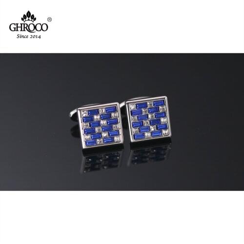 GHROCO High Quality Exquisite Square Crystal French Shirt Cufflinks Fashion Luxury Gifts Business Men and Women Groomsmen