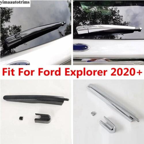 For Ford Explorer 2020 2021 Rear Windshield Window Windscreen Rain Wiper Decor Cover Trim ABS Chrome / Carbon Fiber Accessories