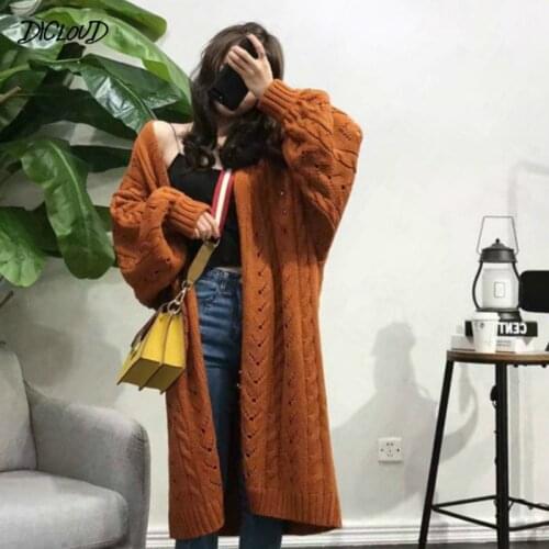 2020 Knitted Sweater Female Fashion Bat Sleeve V-neck Cardigan Women Harajuku Long Loose Casual Sweater Womens Clothing Korean