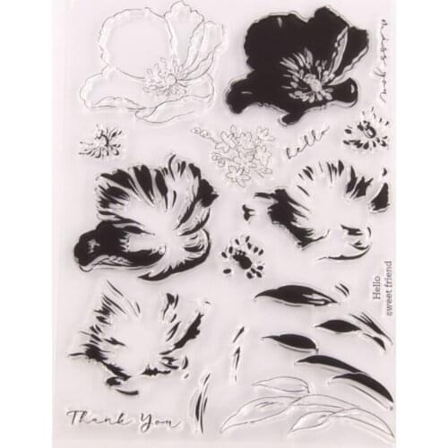 1pc Overprinting Flower Transparent Clear Silicone Stamp Seal DIY Scrapbooking Rubber Stamping Coloring Diary Decor Reusable