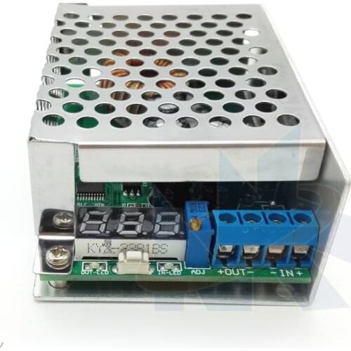 10A High Power 300W DC-DC Adjustable Buck Regulator Power Supply Module with Voltmeter Display