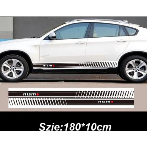 2pcs KK Material nismo car side body decoration sticker for Nissan Tiida Sunny QASHQAI MARCH LIVINA TEANA X-TRAI