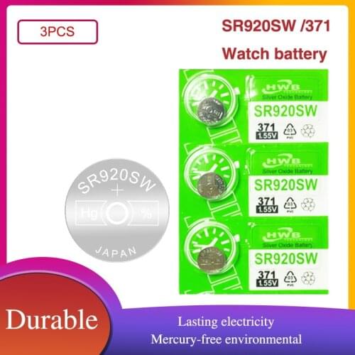 3pcs For Maxell Original 371 SR920SW 920 LR920 AG6 LR920 LR69 171 1.55V Silver Oxide Watch Battery Watch Battery MADE IN JAPAN