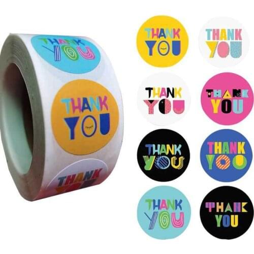 500Pcs/roll Thank You Sealing Stickers Decorative Envelope Seal Sticker Label Gift Packaging Wedding Stationery Supplies 8 Types