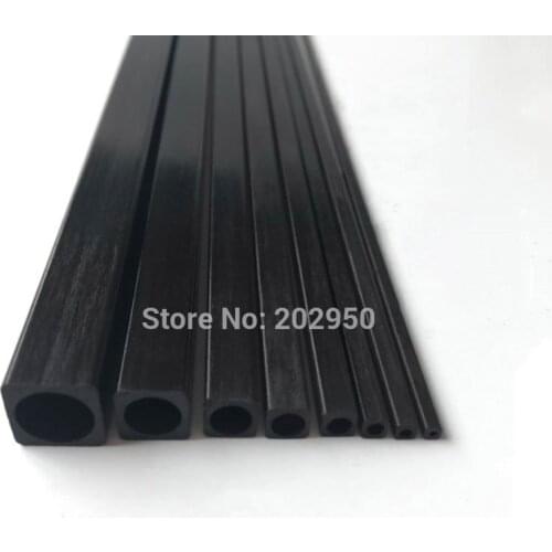 8pcs RC Model Accessories Carbon Fiber Square Tube Outer Diameter 2mm 2.5mm 3mm 4mm 5mm 6mm 8mm 10mm Multi-Size Length 500mm