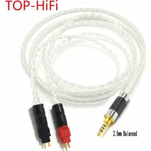 TOP-HiFi 8 Cores 7N OCC Copper Silver plated Replacement Audio Cable For HD600 HD650 HD525 HD545 HD565 HD580 Headphones