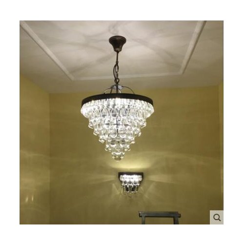 American crystal chandelier round living room dining room retro lamp chandelier drop chandelier clothing store personality led
