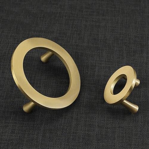 Satin Brass Vintage Antique Ring shape Cabinet Handles Furniture Handle Drawer Knobs Wardrobe Door Pulls Furniture Hardware