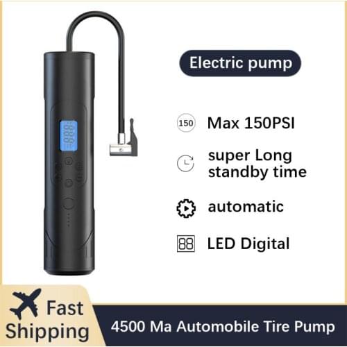 Car Electrical Air Pump Mini Portable Auto Air Compressor Rechargeable Pump With LED Digital Light Inflatable Pump Wholesale