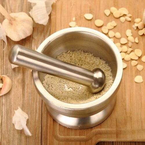 Behogar Mini Classic Stainless Steel Spice Grinder Mortar and Pestle Set with Anti Slip Base Home Kitchen Tools