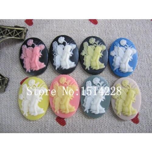 Free shipping! (18*25mm)Mixed colors.resin beautiful angle Cameo .Resin Flatback Cabochon for Earring .jewelry Accessory.DIY