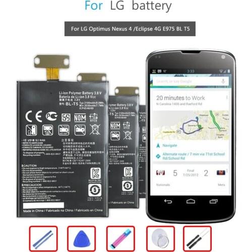 BL-T5 2100mAh Battery for LG Nexus 4 Battery E975 E973 E960 F180 LS970 Optimus G E970 Battery Nexus4