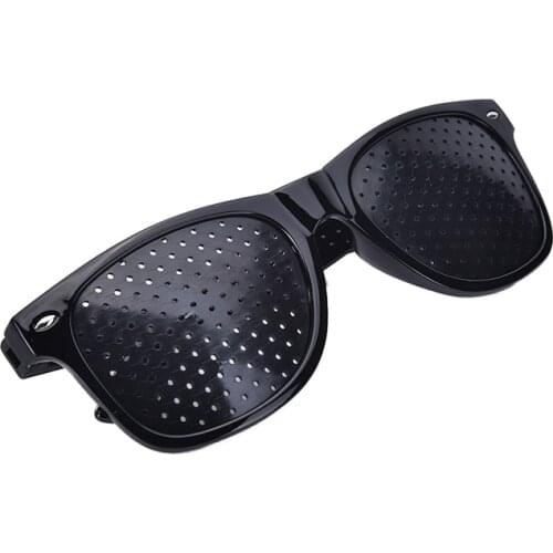Black Unisex Vision Care Pin Eye Exercise Eyeglasses Pinhole Glasses Eyesight Improve Plastic High Quality