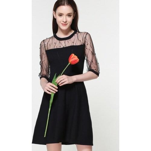 2017 summer dress women princess elegant and ladies dress Half-sleeved Lace Vintage dress for woman free shipping