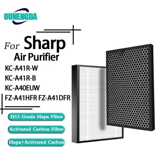 Air Purifier Part FZ-A41HFR HEPA Dust Collection Filter and FZ-A41DFR Activated Carbon Filter for Sharp KC-A40EUW Air Purifier