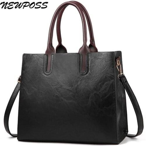 Newposs Valenkuci Leather Handbags Women Bag High Quality Casual Female Bags Trunk Tote Famous Brand Shoulder Bag Ladies Bolsos