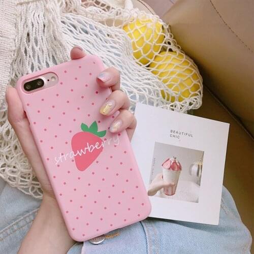 Cute Dots Phone Case For iPhone 6 6s Plus Lovely Fruit Strawberry Point Back Cover Plastic Cases For iPhone 8 6S 7 Plus 5 5S SE