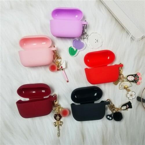 Cute Protection Case for QCY T10 Case Solid color Anti-fall TPU Silicone Protect Earphones Cover for QCY T10 Cover With Keyring