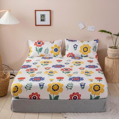 Summer flower bed cover mattress cover 1pc fitted sheet elastic rubber mattress bedclothes fitted sheet modern bedspraed 200*220