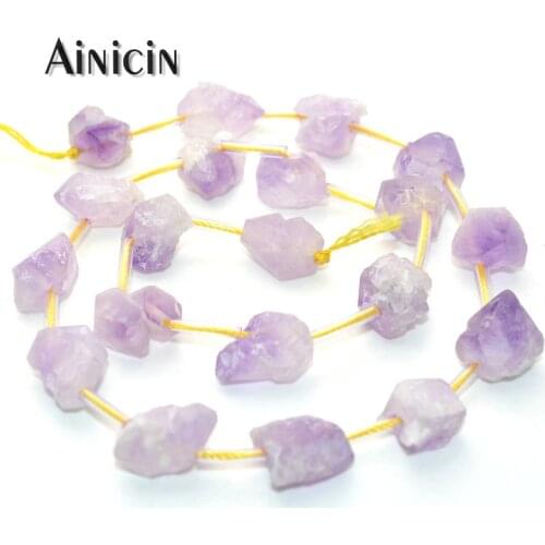 Natural Semi-precious Stone Purple Crystal 10~13mm Gravel Strand Loose Beads DIY Jewelry Making Findings 5 Strands/lot