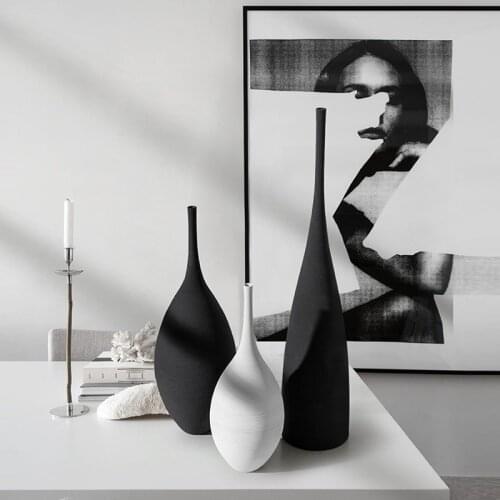 Nordic Minimalist Flower Vase Modern Art Ceramic Vase Living Room Decoration Simple Flower Pot Home Decoration Handmad Ornament
