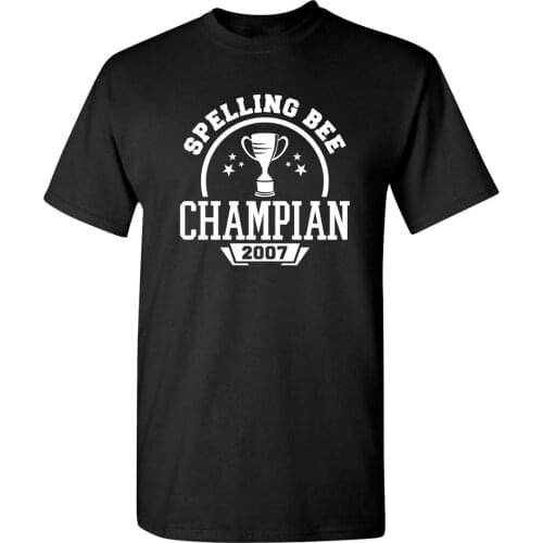 Spelling Bee Champian 2007 Graphic Novelty Sarcastic Funny T Shirt