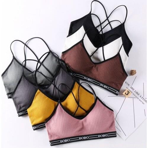 New Sling Yoga Sports Bra For Women Thin Section Beautiful Back Strap Bottoming Vest Gym Push Up Running Sport Bras Tube Top
