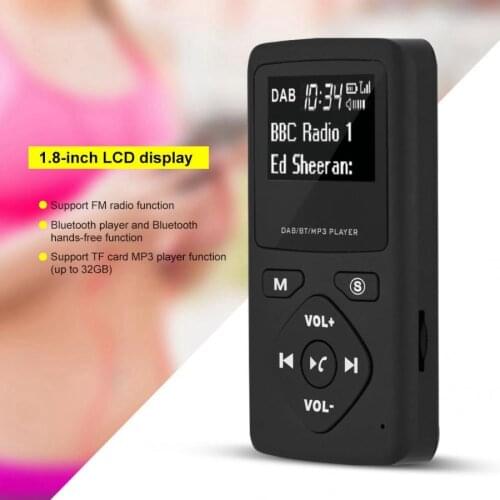 1.8 Inch Portable DAB/DAB+ Digital FM Radio Receiver Bluetooth MP3 Player with Earphones digital radio receiver pocket radio