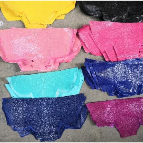 Colorful Genuine Stingray Natural Manta Ray Fish Skin Pieces for DIY Leather Craft Watch Belt Knife Handle Material 1.5mm