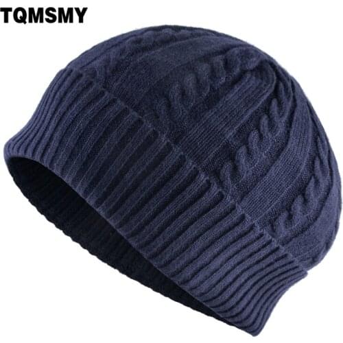 TQMSMY Mens Skullies Beanies Autumn Knitted Hats Men Winter Warm Solid Knit Twist Skullcap Boys Hip Hop Gorras Bonnet TMA93