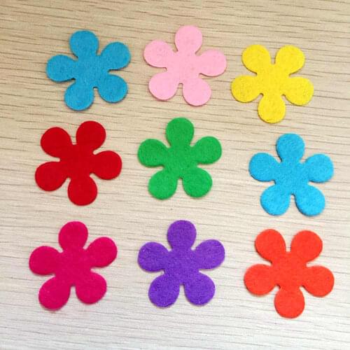 Mix 100pcs 27mm DIY flower Applique Patches Felt Accessories Craft Scrapbooking C16A