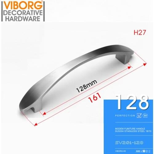 VIBORG Deluxe 128mm 304 Stainless Steel Casting Modern Kitchen Cabinet Cupboard Door Handle Drawer Pulls Handles Knobs,SV201