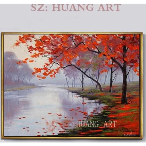 Modern natural landscape hand-painted oil painting landscape painting on the canvas wall art deco hotels sell lots of rich tree