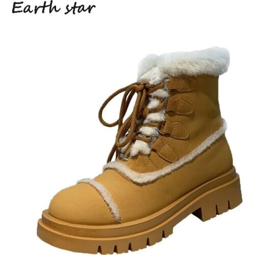 Warm Shoes Women 2021 Winter Real Leather Snow Boots Fashion Brand Shoes Lady Ankle footware Plush Female botas mujer Boots Fur