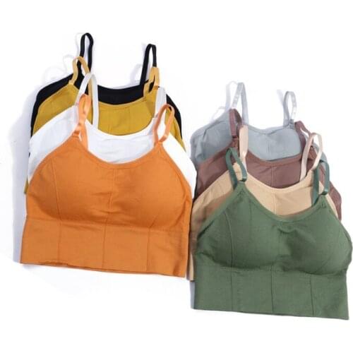 Fashion Womens Underwear Summer Camis Tanks Tops Sleeveless Cotton U Neck Sexy Short Vest Seamless Tube Top for Daily Wear