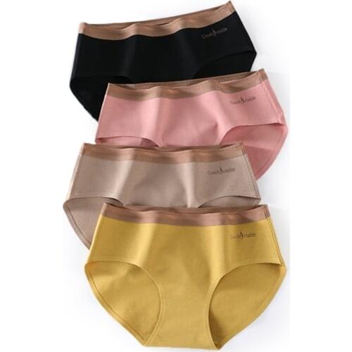 High-quality underwear women mulberry silk sexy panties cotton antibacterial crotch one piece seamless breathable girl Briefs