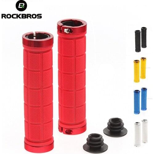 ROCKBROS Bicycle Grips Rubber Fixed Gear Lock-on Cycling Grips Anti-skid Soft Durable MTB Bike Bicycle Handlebar Bike Parts Bmx