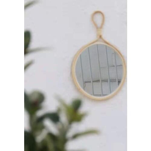 Restore ancient ways cane Makes up circular adornment lens to make up lens bath lens manual bamboo makes up the European type Wa